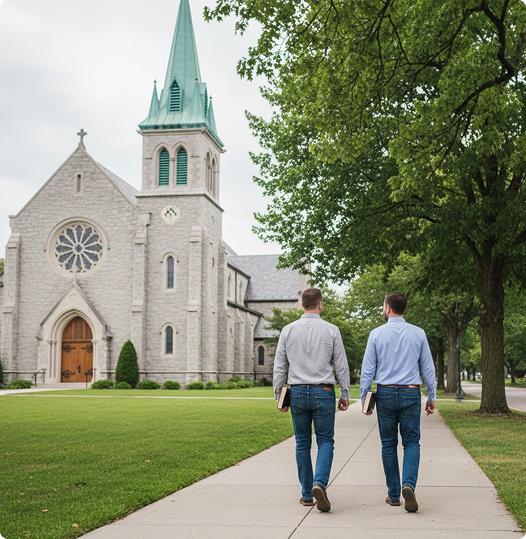 Men walking together